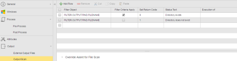 Screenshot of the Output-Scan page of the Windows Job