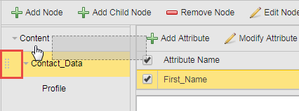 Screenshot displaying the area in which you drag the node to move it to its final position below the parent node.