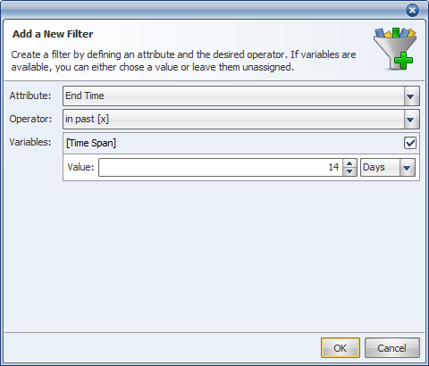 Filtering tasks in accordance with their end time