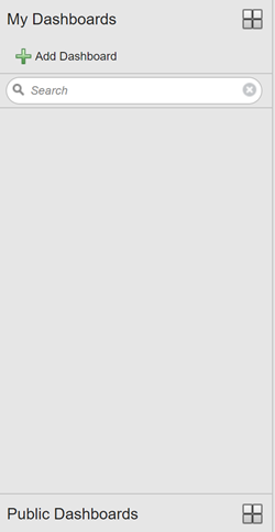 Screenshot of the Dashboards view in 12.3