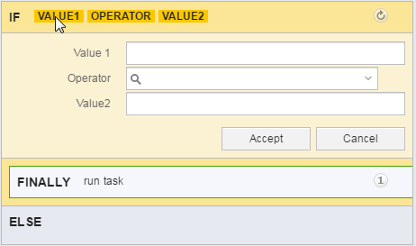 Screenshot showing the IF field.