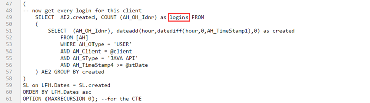 Zellen-Editor - Logins anzeigen