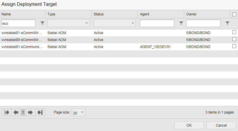 Image displaying multiple entities to select in a list