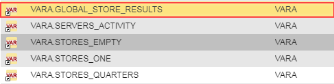 Wählen Sie das VARA Global Store Results