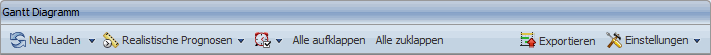 Symbolleiste des Gantt-Diagramms