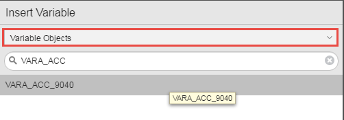 Dialogfeld "Variable einfügen"