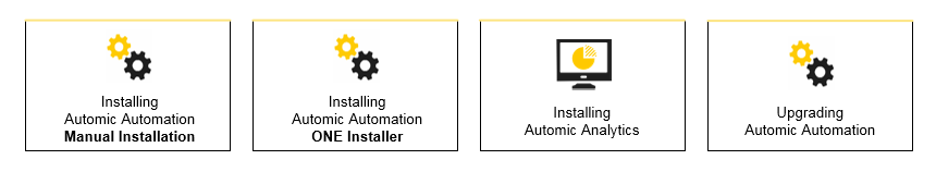 Image map with links to the introductory chapter of the installation and upgrade of AWA and Analytics