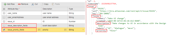 Identifying JSON fileds to build the Event Definition