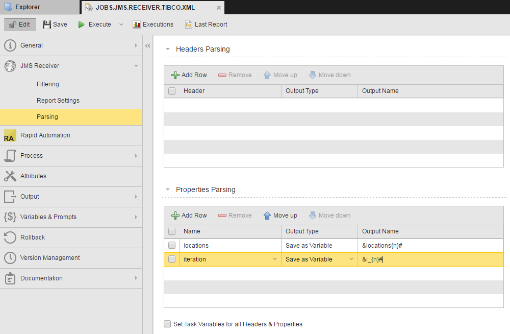 Properties parsing