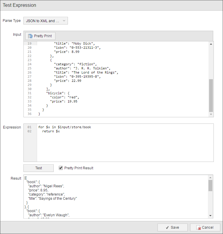 Parsing example