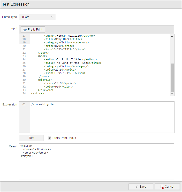Parsing example