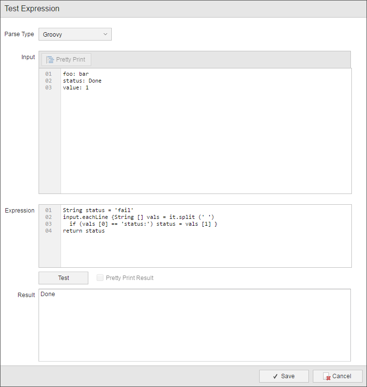 Parsing example