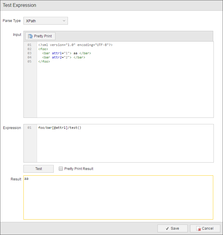 Parsing example
