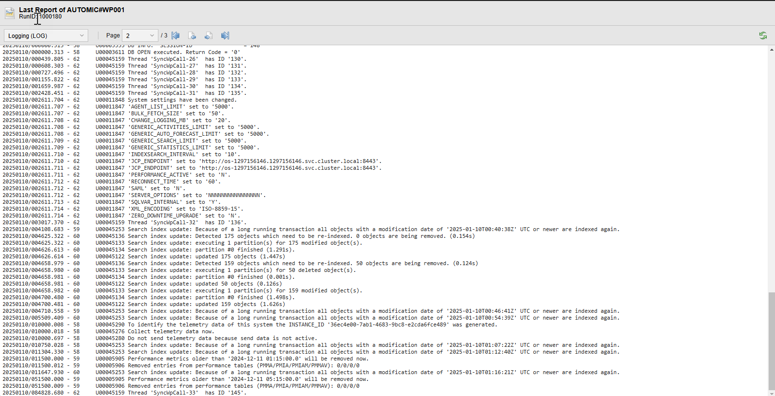 Screenshot of a report window previosu to 24.4.0