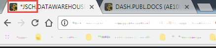 Screenshot of a browser tab that contains a Schedle object whose name is JSCHDATAWAREHOUSE. An asterisk is displayed next to the name of the Schedule.