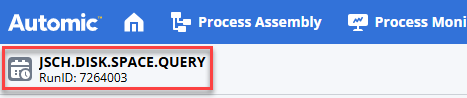 Screenshot showing part of the title bar where the icon and the name of a Workflow are displayed.