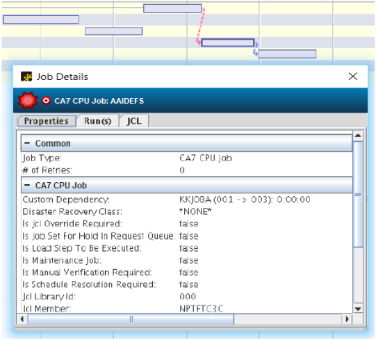 Screenshot showing Custom Dependency Predecessor Lines