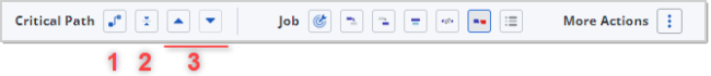 Toolbar buttons for critical path functions