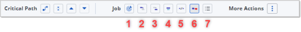 Toolbar buttons for job-related functions