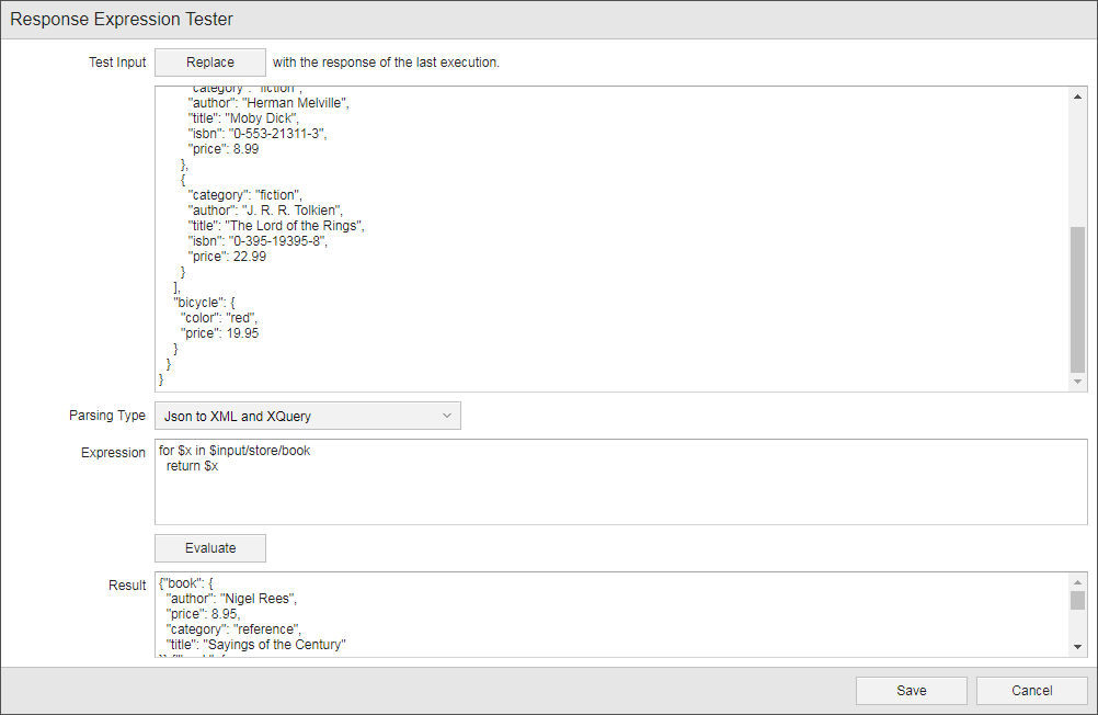 Parsing example