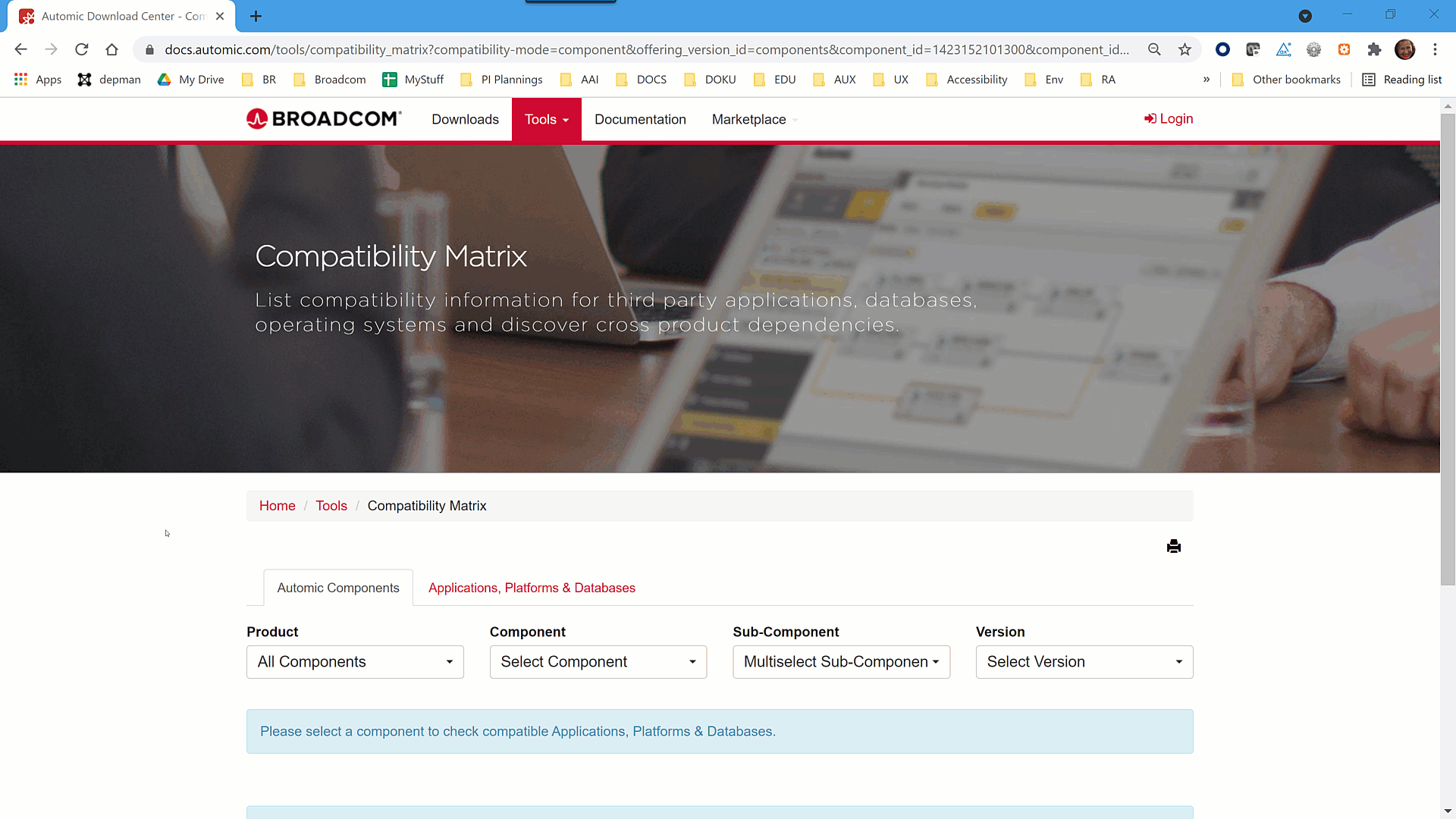 Select Animated git showing how to select the Product, Component, Sub Component and Version