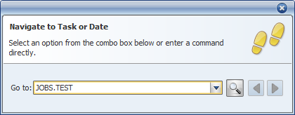 The "Navigate to Task or Date" dialog 