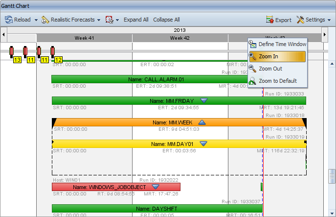 Defining the time frame by using the multi-selection of time periods, step 1