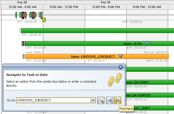 Navigating to the task's individual instances