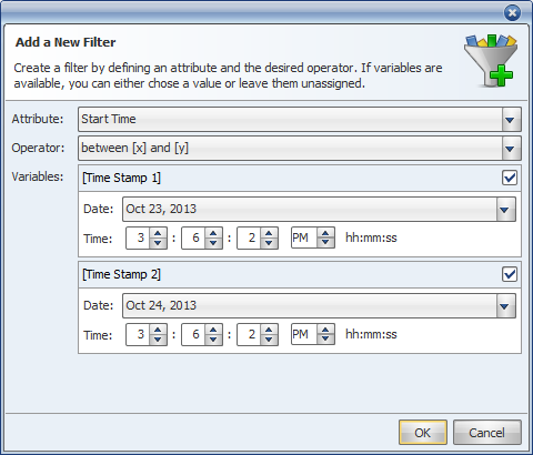 Filtering tasks in accordance with their start time