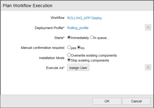 Image displaying Plan Workflow Execute window