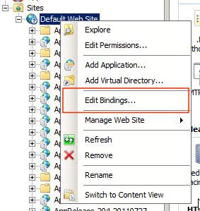 Image displaying how to edit IIS bindings