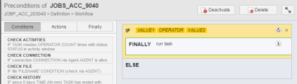 Condition with IF, ELSE and FINALLY fields