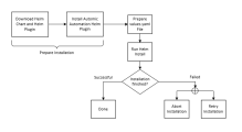 Graphic depicting the container installation process