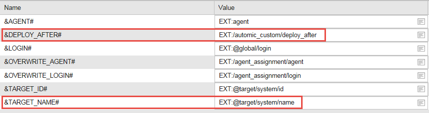 Image displaying variable values
