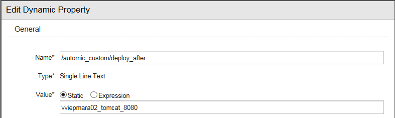 Screenshot displaying Edit Dynamic Property dialog