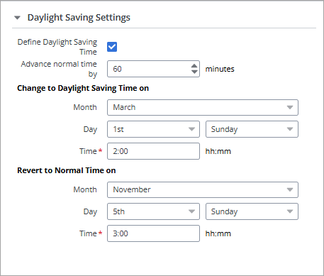 Screenshot showing the described settings.