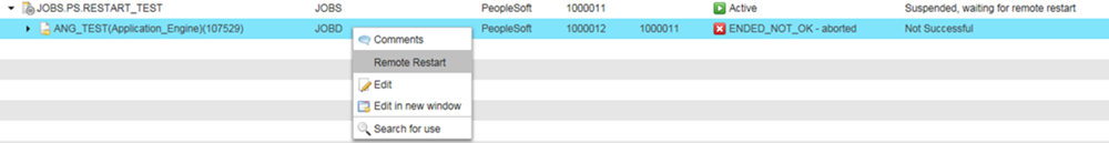 Screenshot of the parent and child tasks with the mentioned status