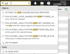 Screenshot of the global search in v24 when starting a search by entering a string.