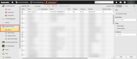 Screenshot of the Administration perspective showing the Agent list, where the newly installed Agent is highlighted.