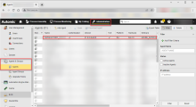 Screenshot of the Administration perspective showing the Agent list, where the newly installed Azure Data Factory Agent is highlighted.