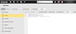 Screenshot of the Script Object definition.