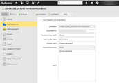 Screenshot of the definition of the variables in a workflow.