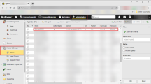 Screenshot of the Administration perspective showing the Agent list, where the newly installed Email Agent is highlighted.