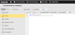 Screenshot of the Script Object definition.
