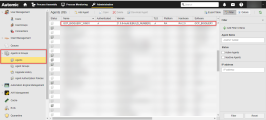 Screenshot of the Administration perspective showing the Agent list, where the newly installed Agent is highlighted.