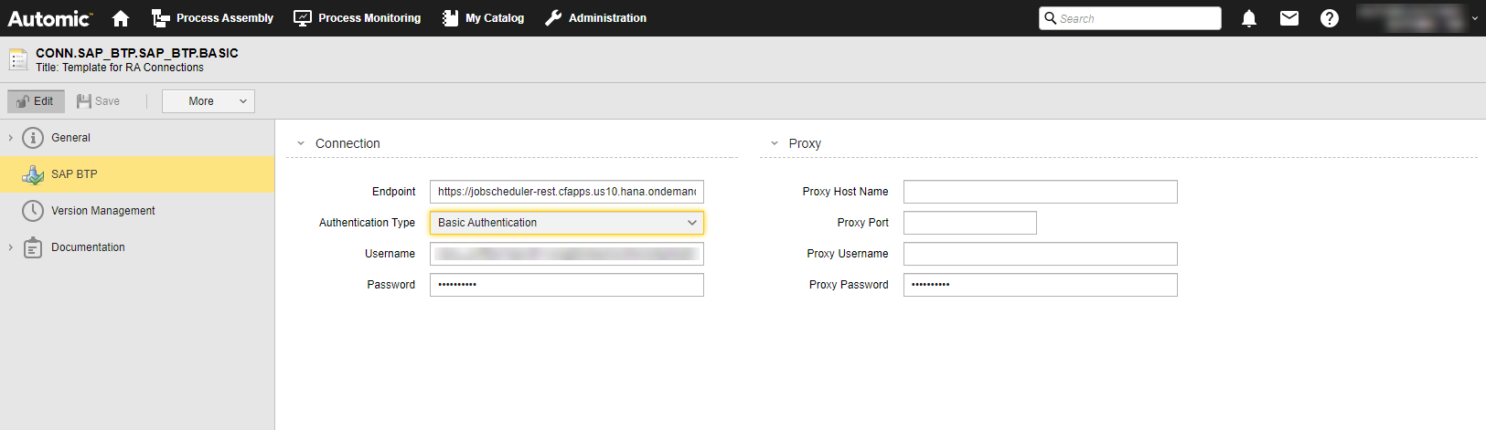 Click to expand Screenshot of the SAP BTP page of a SAP BTP Connection object
