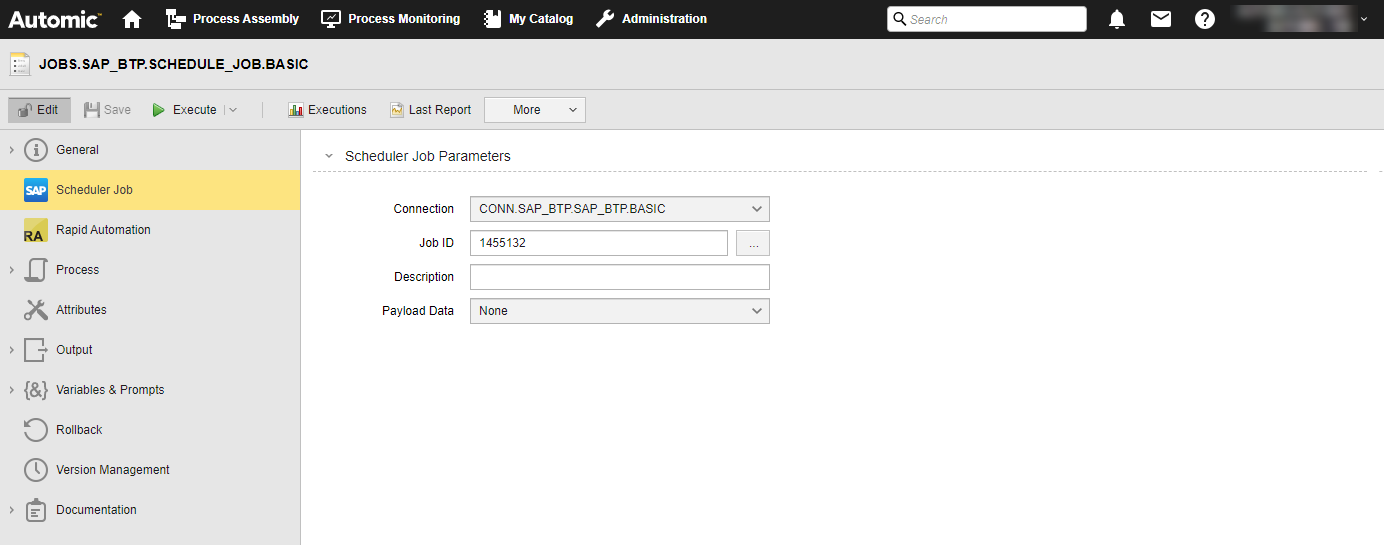 Screenshot showing the Scheduler Job page of a Scheduler Job
