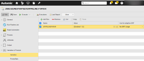 Screenshot of the variable definition.