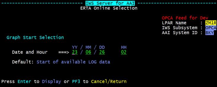 Screenshot of the ERTA Online Selection panel.