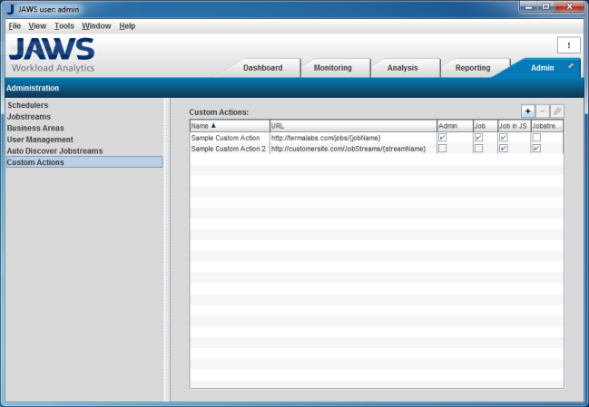 Administration - Custom Actions